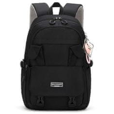 Dollcini Elegantna šolska torba, nahrbtnik, elegantna torba za vsak dan, potovalna, študentska torba, črna mešanica