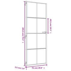 Vidaxl Notranja vrata ozka zlata 76x201,5cm kaljeno steklo in aluminij