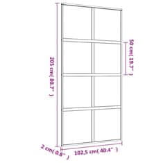 Vidaxl Drsna vrata zlata 102,5x205 cm prozorno ESG steklo in aluminij