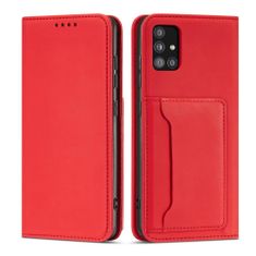 HURTEL Magnet Card Case etui, Xiaomi Redmi Note 11, rdeč