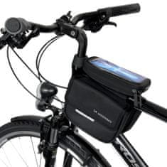 WOZINSKY Vodoodporna kolesarska torba Wozinsky Frame s torbico za telefon, 1,5 L, črna (WBB26BK)