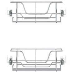 Vidaxl Izvlečne žične košare 2 kosa srebrne 45 cm