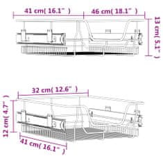 Vidaxl Izvlečne žične košare 2 kosa srebrne 45 cm