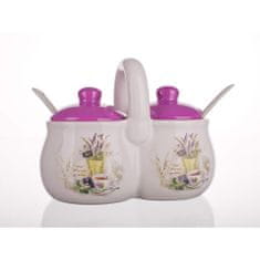 BANQUET Komplet keramičnih skled z žlicami LAVENDER 210 ml, 2 kosa