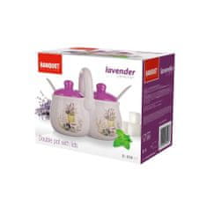 BANQUET Komplet keramičnih skled z žlicami LAVENDER 210 ml, 2 kosa