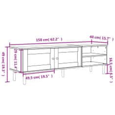 Vidaxl TV omarica SENJA videz ratana rjava 158x40x49 cm trdna borovina