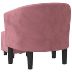 Vidaxl Fotelj s stolčkom za noge roza žamet