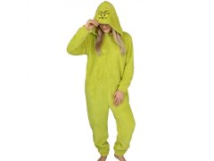 sarcia.eu Grinch Flanelasta enodelna pižama, ženski onesie s kapuco 