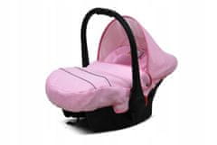 Babylux  AIR Sweet Pink | 4v1 Kombinirani Voziček kompleti | Otroški voziček + Carrycot + Avtosedežem + ISOFIX