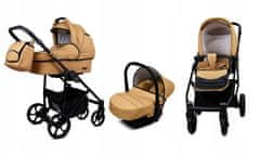 Babylux AIR Sand Pearl | 3v1 Kombinirani Voziček kompleti | Otroški voziček + Carrycot + Avtosedežem