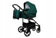 Babylux TRAILUX BOTTLE GREEN | 2v1 Kombinirani Voziček kompleti | Otroški voziček + Carrycot