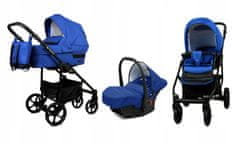 Babylux TRAILUX SAPPHIRE | 3v1 Kombinirani Voziček kompleti | Otroški voziček + Carrycot + Avtosedežem