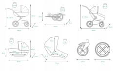 Babylux TraiLux DUO ANTRACYT | 3v1 Kombinirani Voziček kompleti | Otroški voziček + Carrycot + Avtosedežem