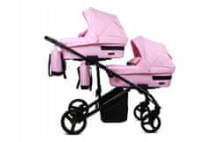 Babylux TraiLux DUO Light Pink | 3v1 Kombinirani Voziček kompleti | Otroški voziček + Carrycot + Avtosedežem