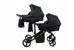 Babylux TraiLux DUO ONYX | 3v1 Kombinirani Voziček kompleti | Otroški voziček + Carrycot + Avtosedežem