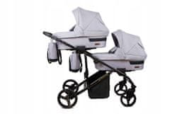 Babylux TraiLux DUO SILVER | 3v1 Kombinirani Voziček kompleti | Otroški voziček + Carrycot + Avtosedežem