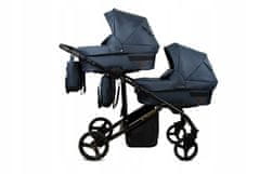 Babylux TraiLux DUO ANTRACYT | 3v1 Kombinirani Voziček kompleti | Otroški voziček + Carrycot + Avtosedežem