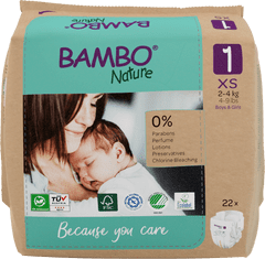 Bambo Nature pleničke, 2 - 4 kg (velikost 1), 132/1, papirnata vrečka