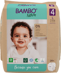 Bambo Nature  pleničke, 7-14 kg (velikost 4), 144/1, papirnata vrečka