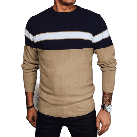 Dstreet Moški pulover VIA beige wx2192