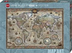 Heye Puzzle Map Art: Retro World 1000 kosov