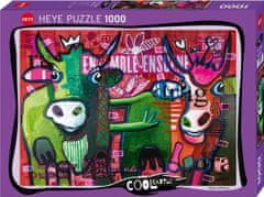 Heye Puzzle Striped cows 1000 kosov