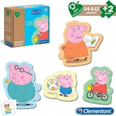 Clementoni Igra za prihodnost Moj prvi prašiček Peppa Puzzle 4v1 (3,6,9,12 kosov)