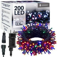 Springos novoletne lučke 200 LED 8 funkcij RGB 12,5m