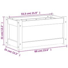 Vidaxl Vrtno cvetlično korito belo 60x31x31 cm trdna borovina