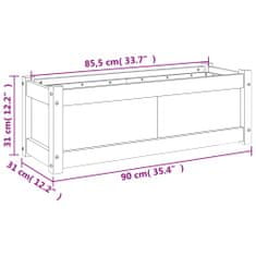 Vidaxl Vrtno cvetlično korito belo 90x31x31 cm trdna borovina