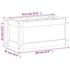 Vidaxl Vrtno cvetlično korito voščeno rjavo 60x31x31 cm trdna borovina