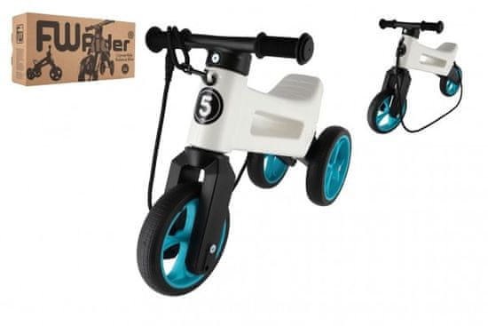 Funny Wheels Rider SuperSport bela/turkizna 2v1+trap,višina sedeža28/30cm 25kg 18m+v škatli.