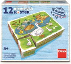 Dino slikovne kocke Na kmetiji, 12 kock