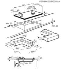 AEG HKB64453NB vgradna plinska kuhalna plošča