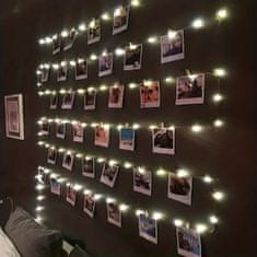 HOME & MARKER® Luči na traku s sponkami za obešanje slik (3 m) | PHOTOGLO
