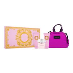 Versace Bright Crystal Set toaletna voda 90 ml + mleko za telo 100 ml + gel za prhanje 100 ml + kozmetična torbica za ženske