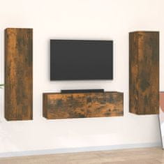 Vidaxl Komplet TV omaric 3-delni dimljen hrast konstruiran les