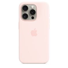 Silikonsko ohišje za iPhone 15 Pro z MS - svetlo rožnato