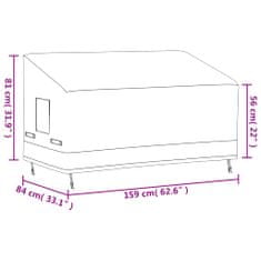 Vidaxl Prevleka za trisedežno klop 2 kosa 159x84x56/81 cm 600D oxford