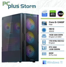 PCplus Storm namizni računalnik, i5-12400F, 16GB, SSD1TB, RTX3060, W11H (144906)