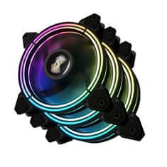 NEW Komplet računalniških ventilatorjev ARGB Darkflash CF11 Pro 3v1 120x120 (črn)