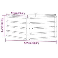 Vidaxl Vrtna visoka greda rusty 129x129x45 cm corten jeklo