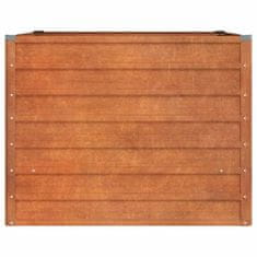 Vidaxl Vrtna visoka greda rusty 100x100x77 cm corten jeklo