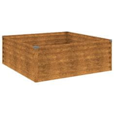 Vidaxl Vrtna visoka greda 100x100x36 cm corten jeklo