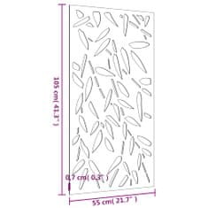 Vidaxl Vrtna stenska dekoracija 105x55 cm corten jeklo bambusovi listi