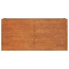 Vidaxl Vrtna visoka greda rusty 160x40x77 cm corten jeklo