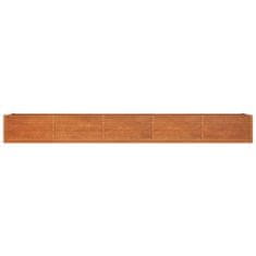 Vidaxl Vrtna visoka greda rusty 400x80x45 cm corten jeklo