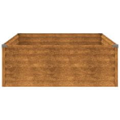 Vidaxl Vrtna visoka greda 100x100x36 cm corten jeklo