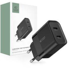 Tech-protect C20W polnilnik 2x USB-C 20W PD, črna