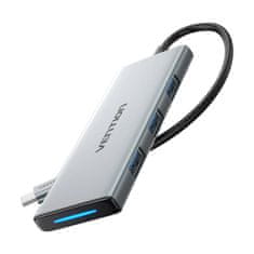 Vention USB-C do HDMI, 3x USB 3.0, SD, TF, PD vozlišče Vention TOPHB 0,15 m siva